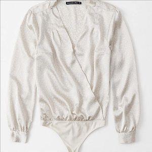 Abercrombie & Fitch Satin Leopard Detail Bodysuit